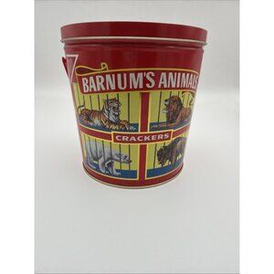 VTG  Barnum's Animal Crackers Nabisco Metal Tin- Circus Wagon Bucket 1991